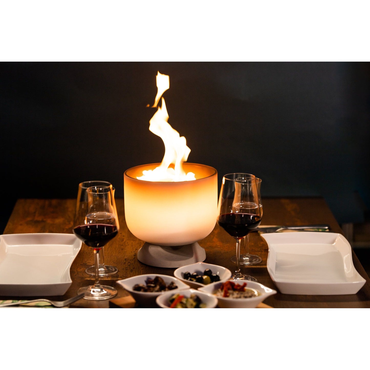 QFlame Set Table Concrete - Ethanol-Tischfeuer