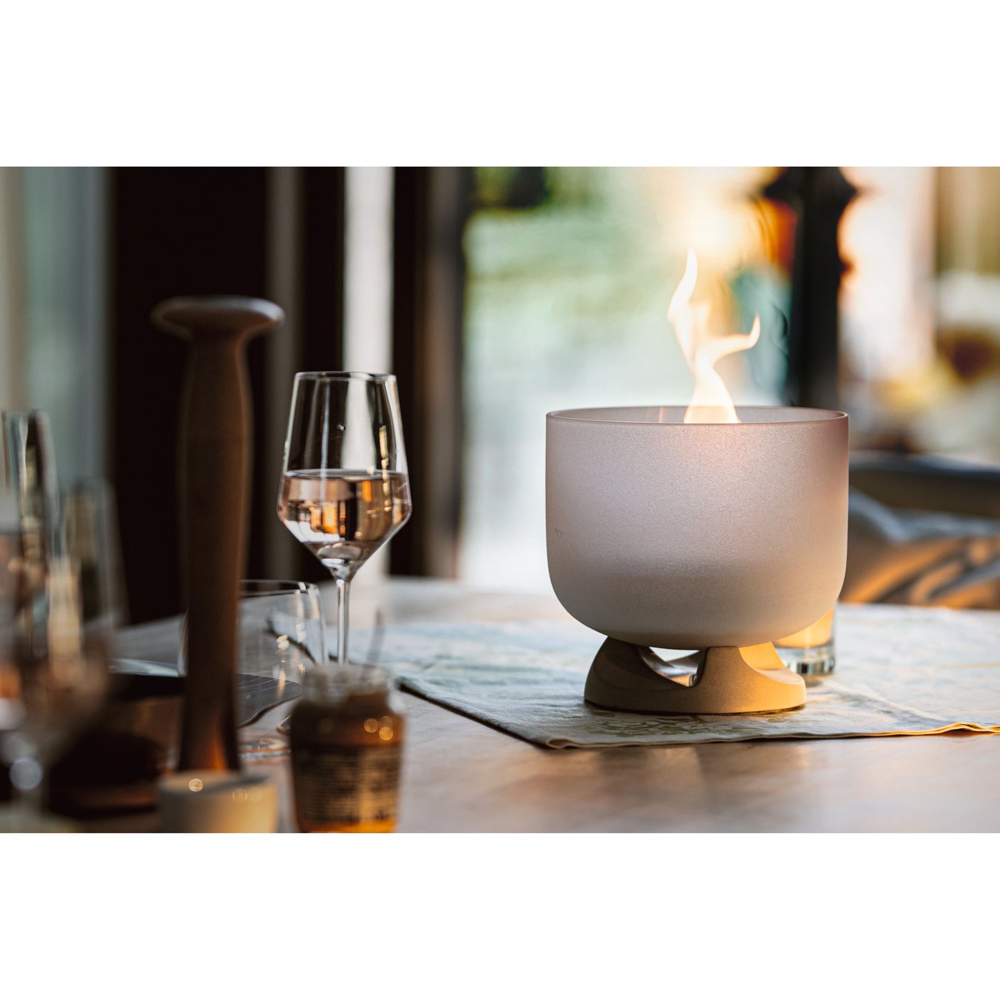 QFlame Set Table Concrete - Ethanol-Tischfeuer