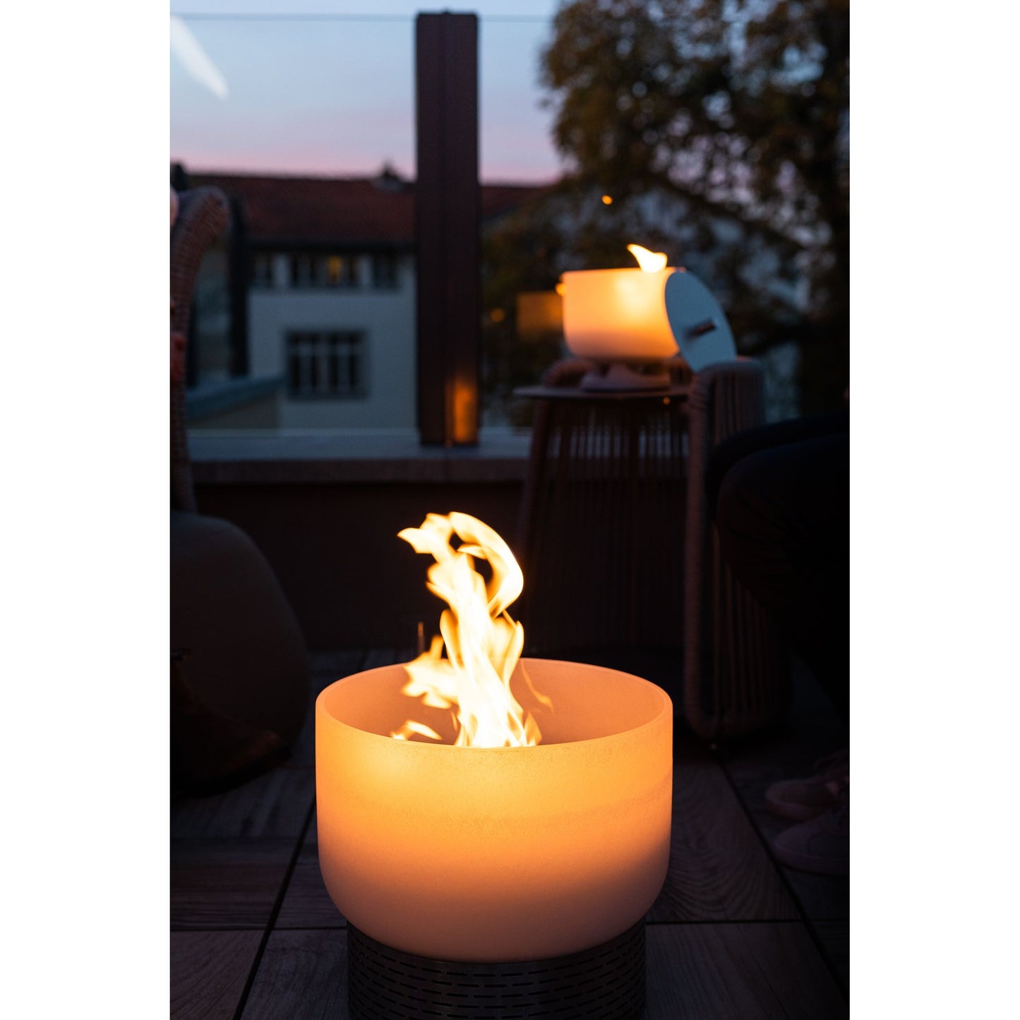 QFlame Set Balcony Stainless Steel - Balkon Feuerschale