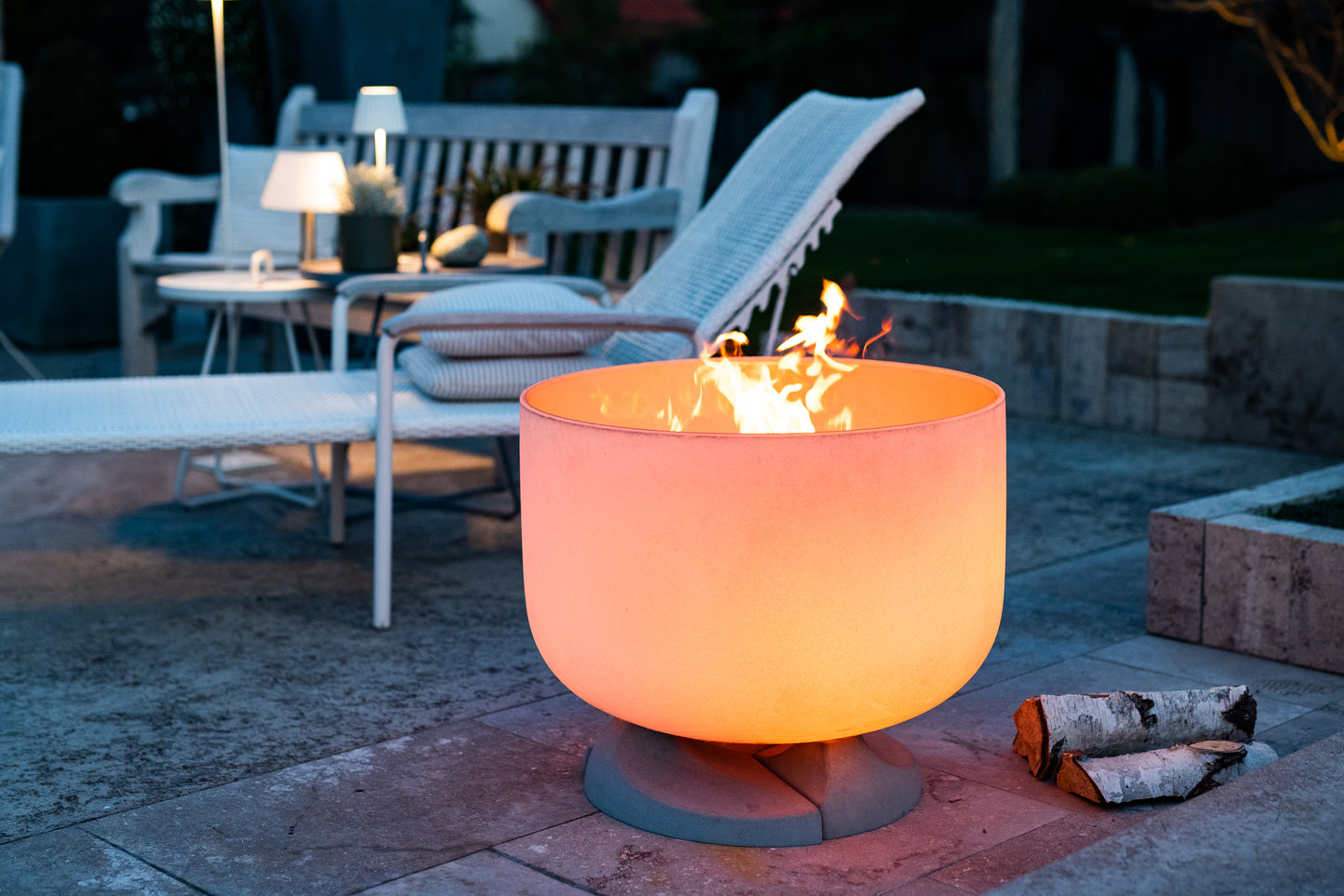 QFlame Set Basket Concrete 71 cm