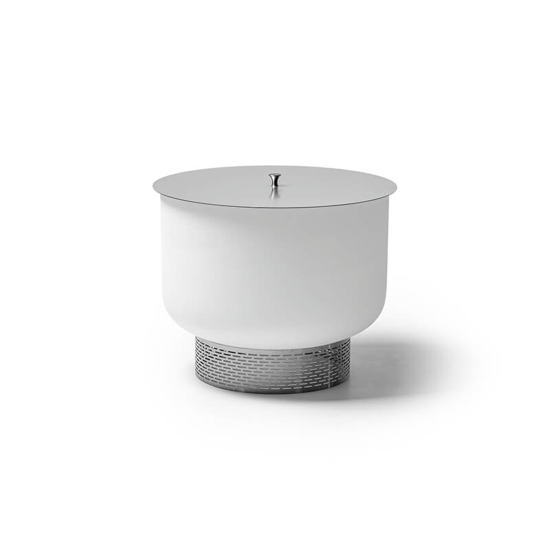 QFlame Set Classic Stainless Steel Kristallglas Gartenfeuer