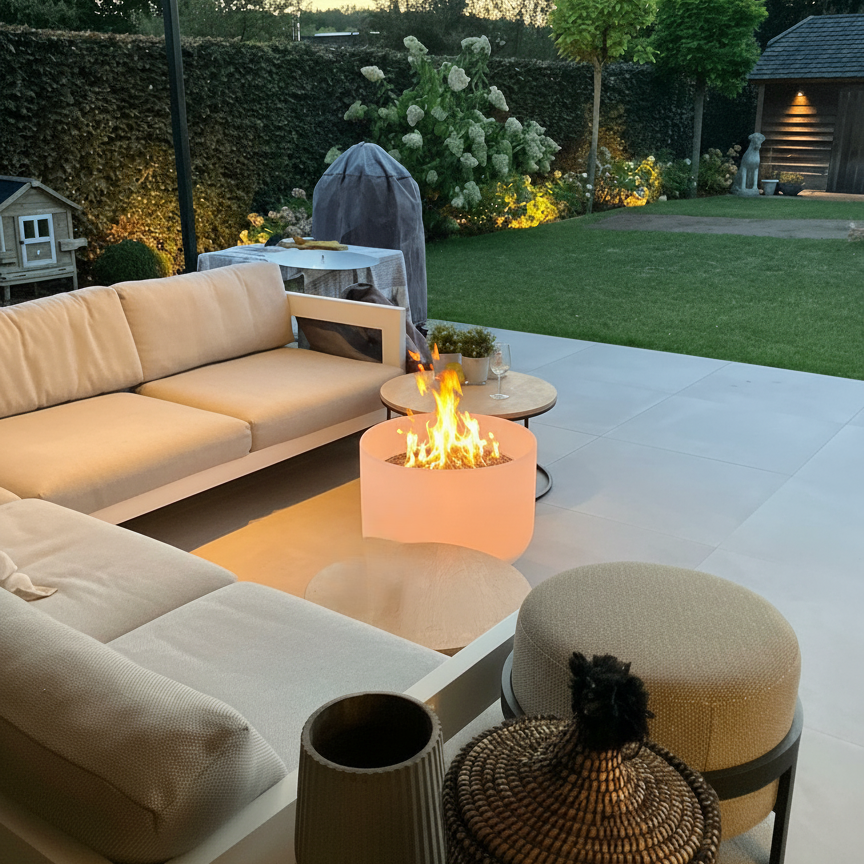 QFlame Set Balcony Stainless Steel - Balcony Fire Bowl D36