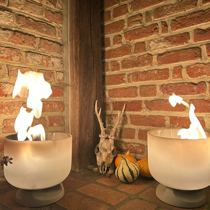 QFlame Set Table Concrete – Compact ethanol table fire