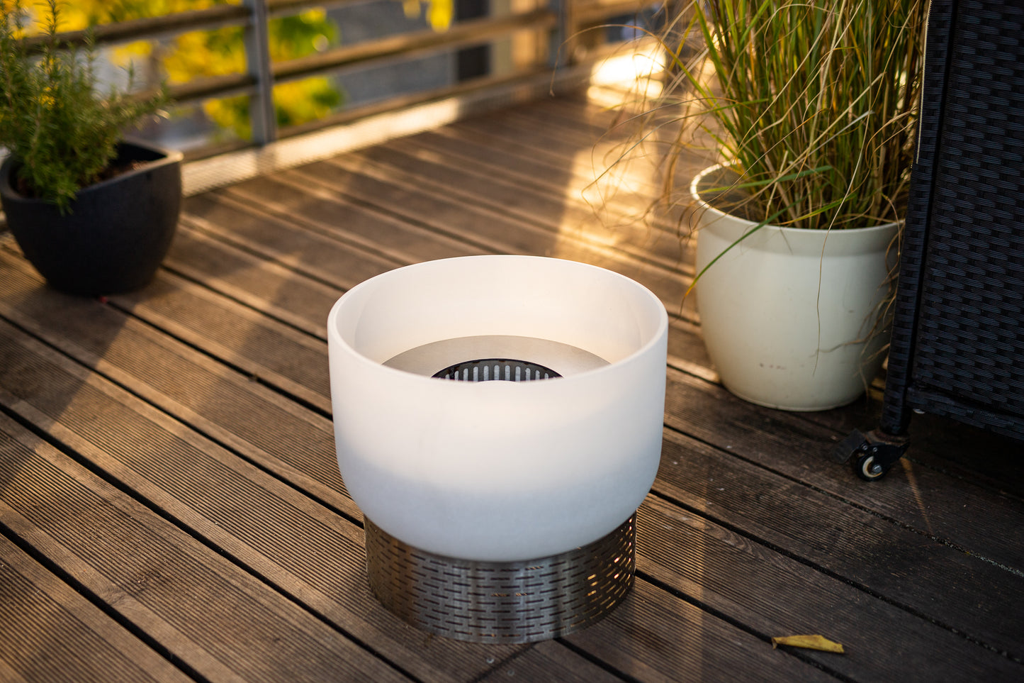 QFlame Set Balcony Stainless Steel - Balcony Fire Bowl D36