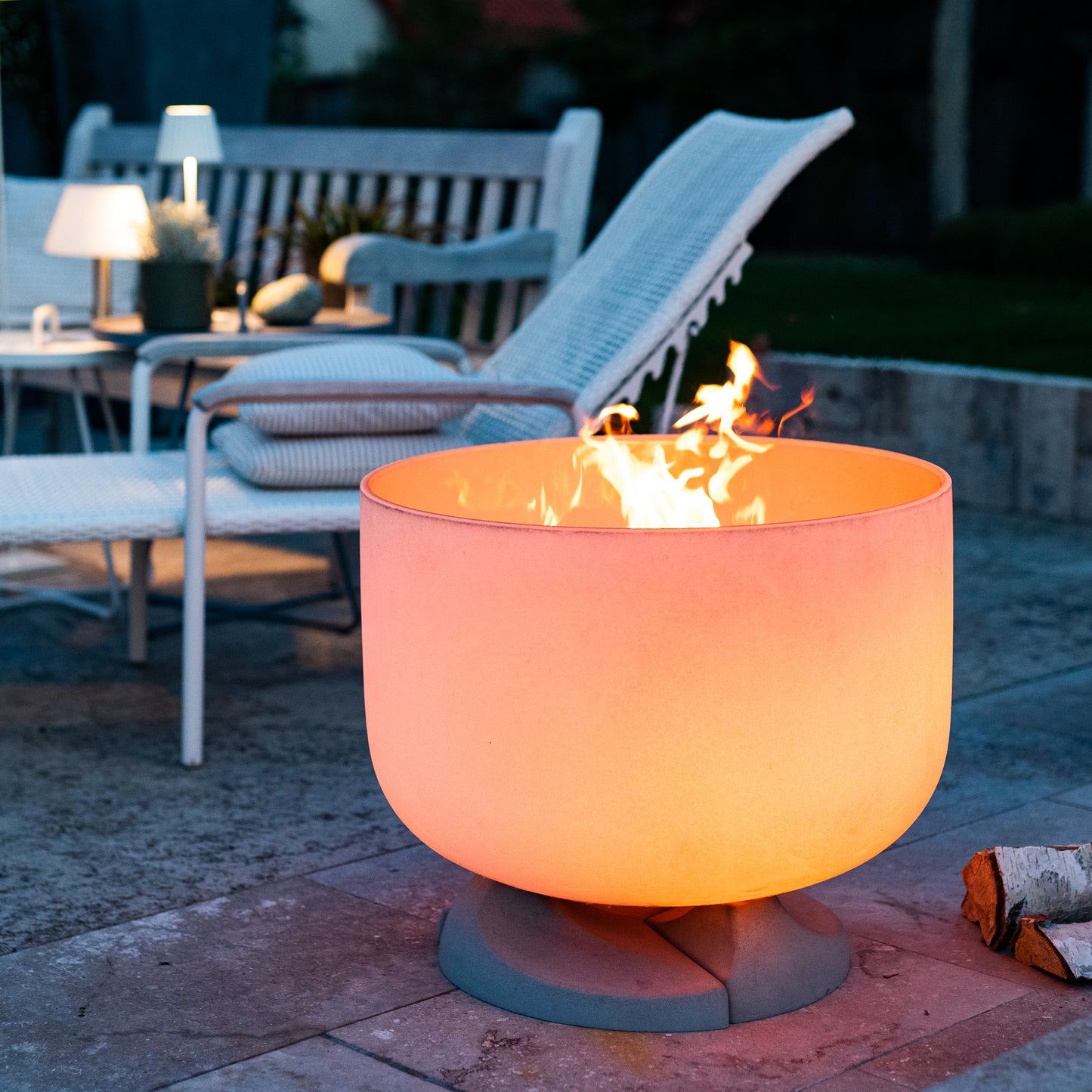 QFlame Set Classic Concrete - Crystal Glass Garden Fire D50 - D71
