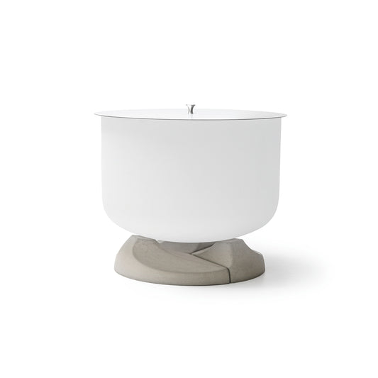QFlame Set Ethanol Kristallglas Feuerschale mit Betonsockel